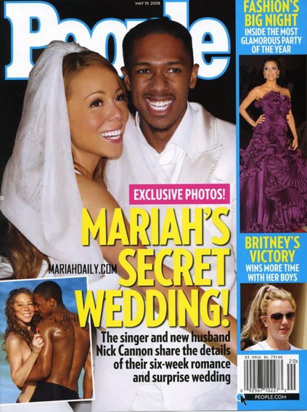Das Cover des People Magazins vom 19. Mai 2008 mit Mariah Carey und Nick Cannon bei ihrer Hochzeit.
