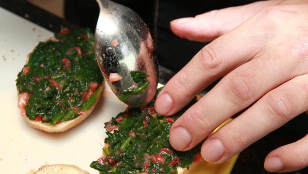 Die exquisiten Brötchen bei der Entstehung