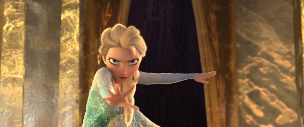 Elsa aus dem Film „Die Eiskönigin“ streckt ihre Hand aus.