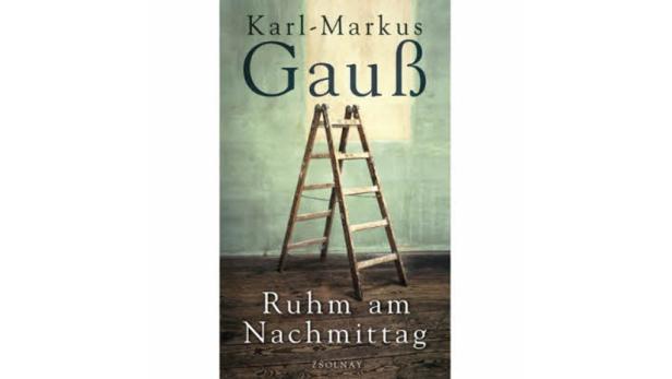 Das Cover des Buches „Ruhm am Nachmittag“ von Karl-Markus Gauß mit einer Leiter im Vordergrund.