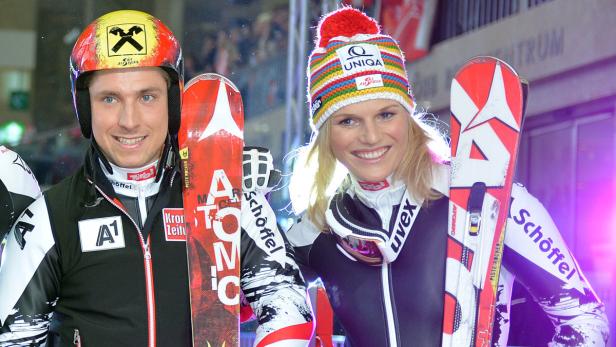 Skistars als Models am Westbahnhof