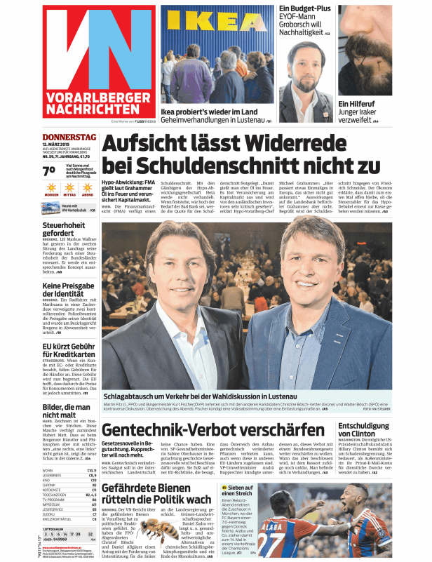 Martin Fitz und Kurt Fischer bei einer Wahldiskussion in Lustenau.