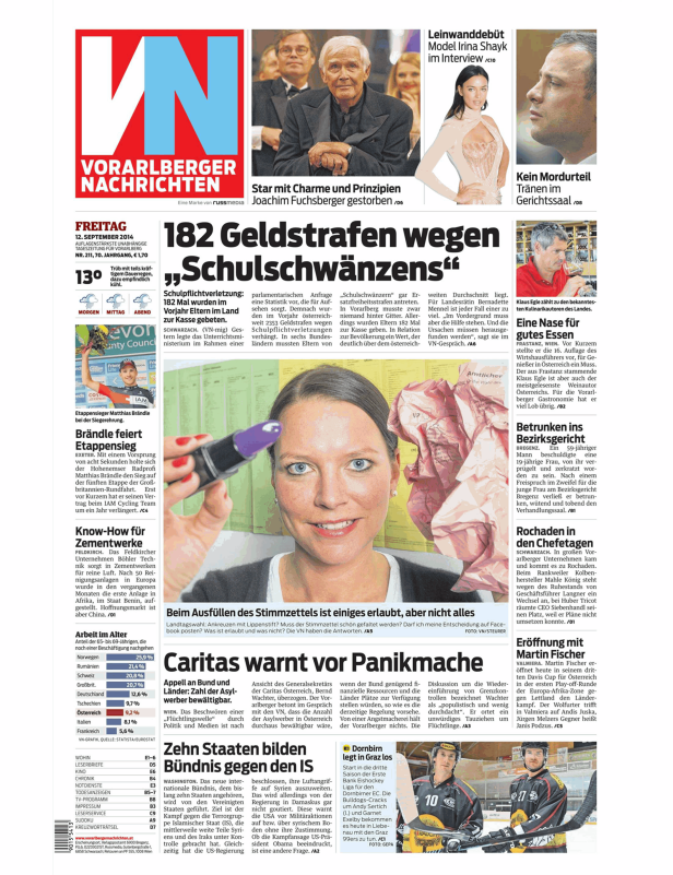 Titelseiten vom 12.09.2014