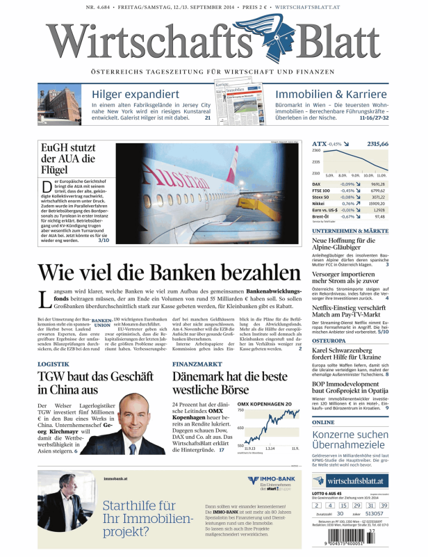 Titelseiten vom 12.09.2014