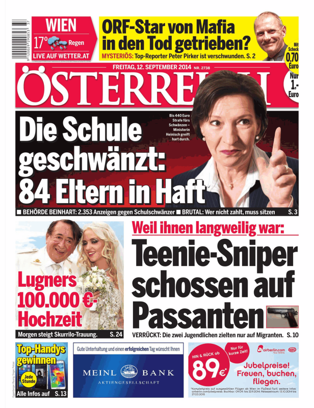 Titelseiten vom 12.09.2014