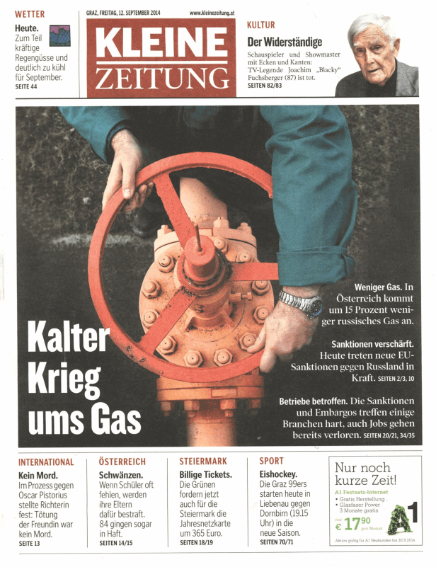 Titelseiten vom 12.09.2014