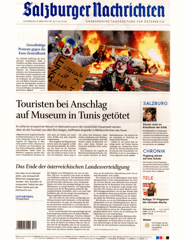 Titelseiten vom 19.03.2015