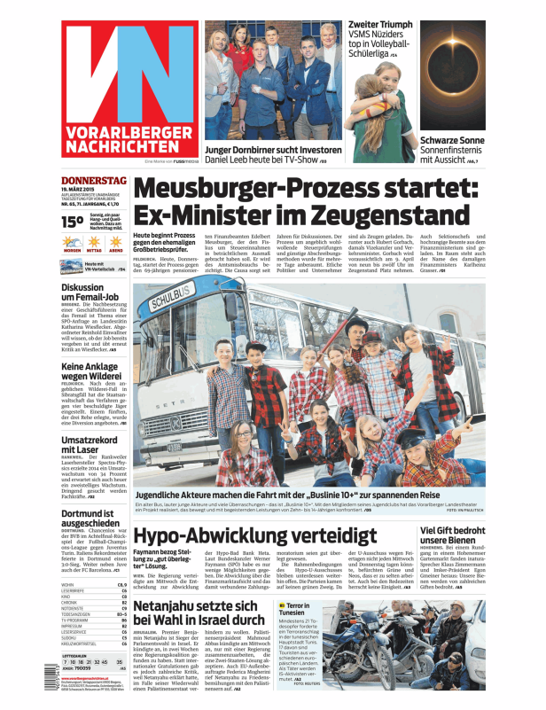 Titelseiten vom 19.03.2015