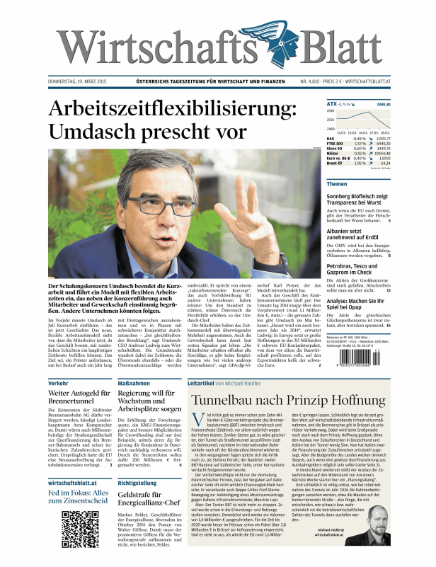 Titelseiten vom 19.03.2015