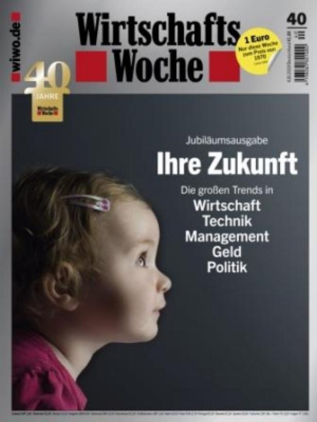 Das Cover der „Wirtschaftswoche“ Jubiläumsausgabe zum Thema „Ihre Zukunft“ mit einem Mädchen im Profil.