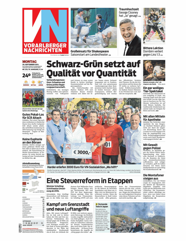 Eine Gruppe von Menschen hält einen Scheck über 3000 Euro für die VN-Sozialaktion „Ma hilft“.