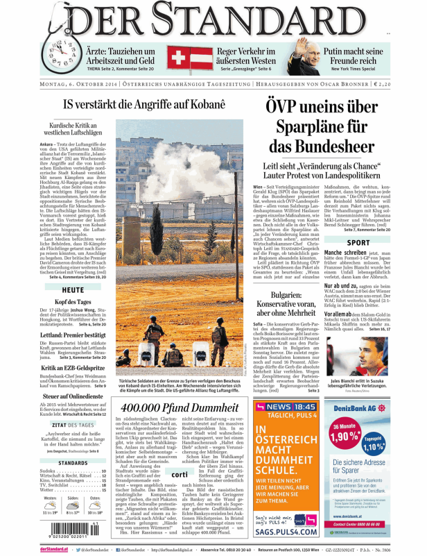 Türkische Soldaten beobachten an der syrischen Grenze den Beschuss von Kobanê.