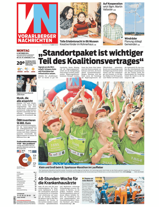 Kinder nehmen an einem Sparkasse-Marathon teil.