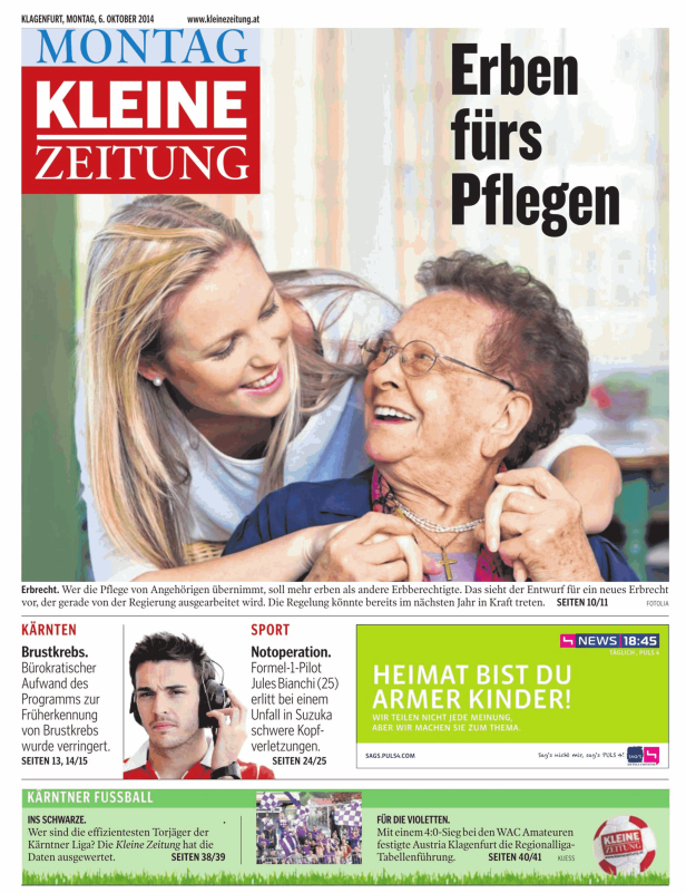 Eine junge Frau umarmt eine ältere Frau mit Brille.