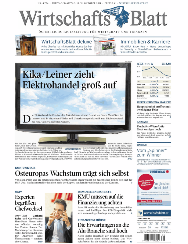 Titelseiten vom 10.10.2014