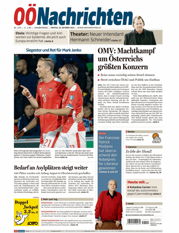 Titelseiten vom 10.10.2014