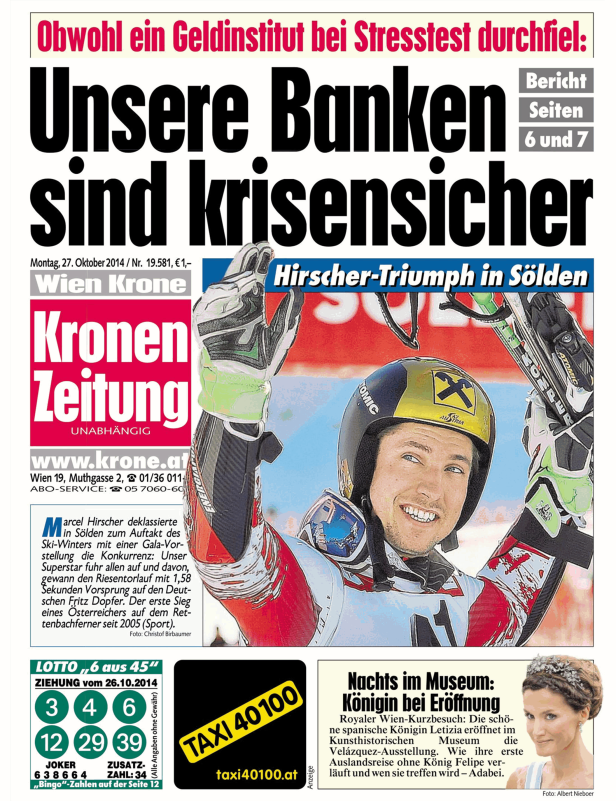 Marcel Hirscher feiert seinen Triumph in Sölden.