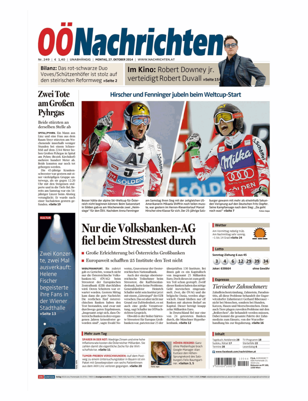 Marcel Hirscher und Anna Fenninger jubeln beim Ski-Weltcup-Start in Sölden.