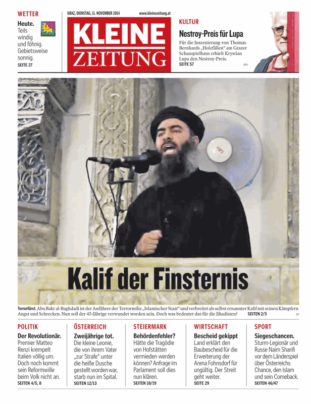 Abu Bakr al-Baghdadi, der Anführer der Terrororganisation „Islamischer Staat“, spricht.