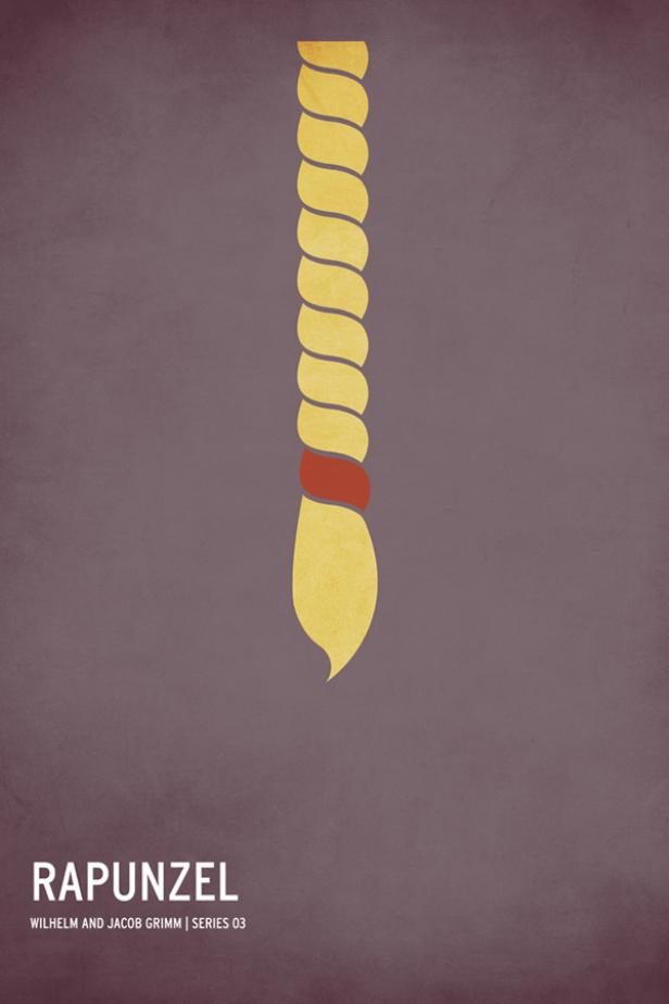 Illustration von Rapunzels langem, goldenem Zopf.