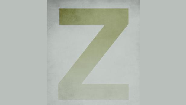 Ein großes, stilisiertes „Z“ in verschiedenen Grüntönen auf einem hellen Hintergrund.