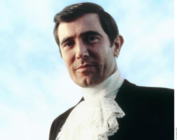 Porträt von Timothy Dalton in seiner Rolle als James Bond.