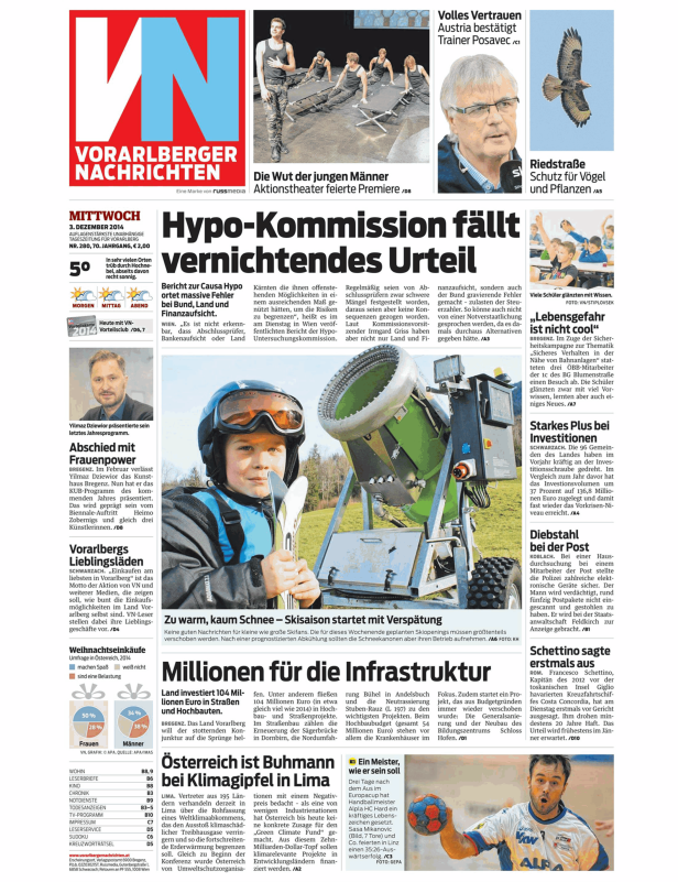 Titelseiten vom 03.12.2014