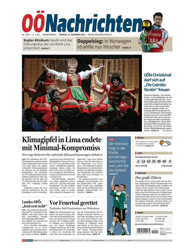 Eine Aufführung der Operette „Die Csárdásfürstin“ im Linzer Musiktheater.