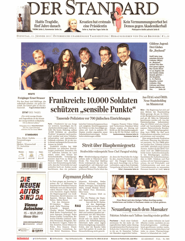 Schauspieler bei den Golden Globe Awards, darunter Patricia Arquette, Lorelei Linklater, Ellar Coltrane und Ethan Hawke.