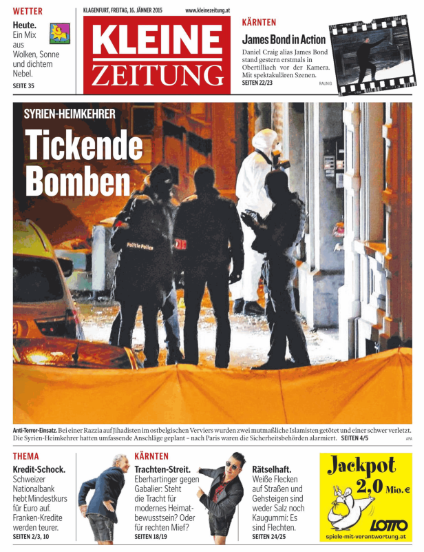 Polizisten und ein Spurensicherungsteam bei einem Anti-Terror-Einsatz in Belgien.