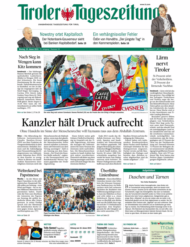 Hannes Reichelt jubelt nach seinem Sieg beim Lauberhornrennen in Wengen.