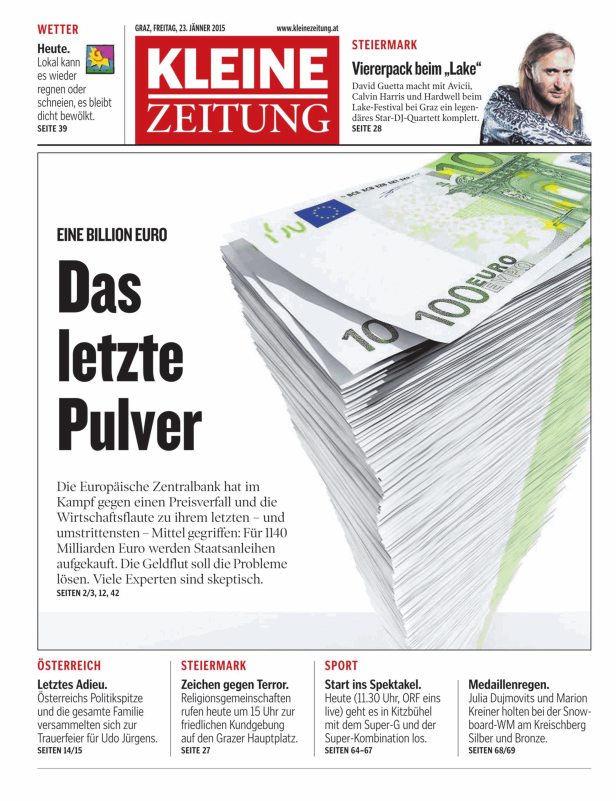 Ein Stapel von Euro-Banknoten, darunter 10- und 100-Euro-Scheine.