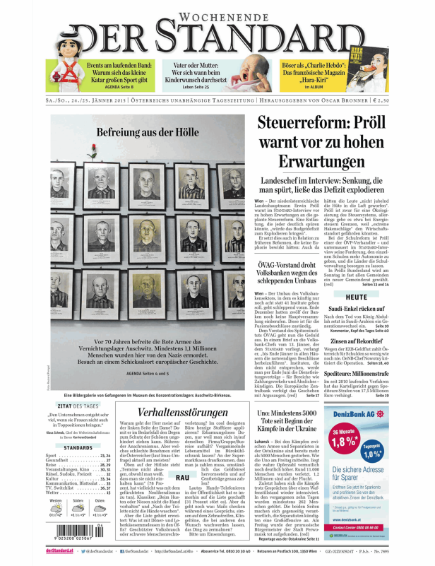 Titelseiten vom 24.01.2015