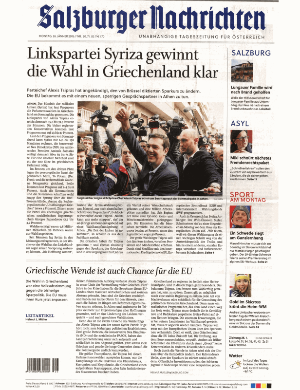Titelseiten vom 26.01.2015
