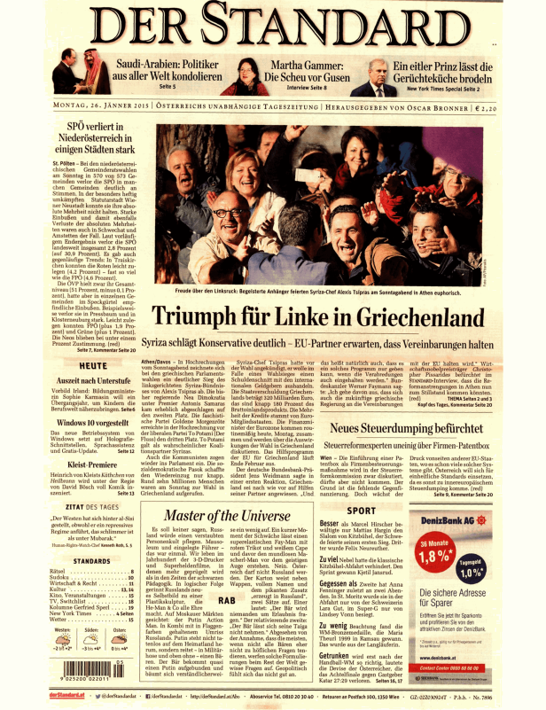 Titelseiten vom 26.01.2015