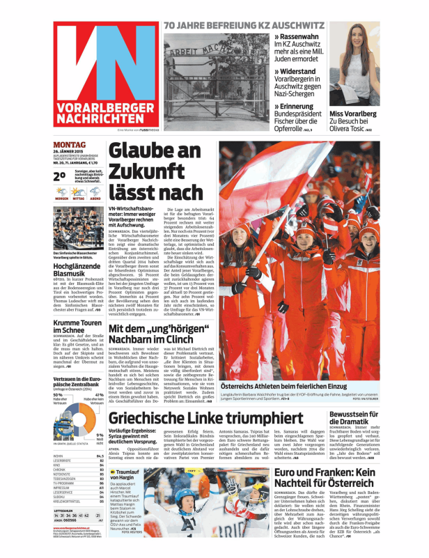 Titelseiten vom 26.01.2015