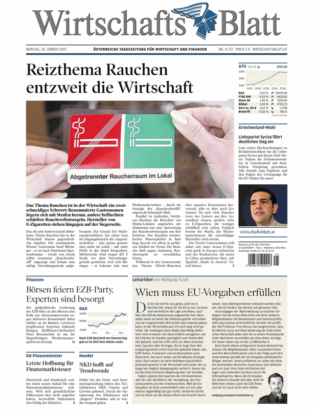 Titelseiten vom 26.01.2015