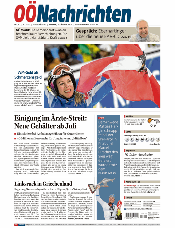 Titelseiten vom 26.01.2015