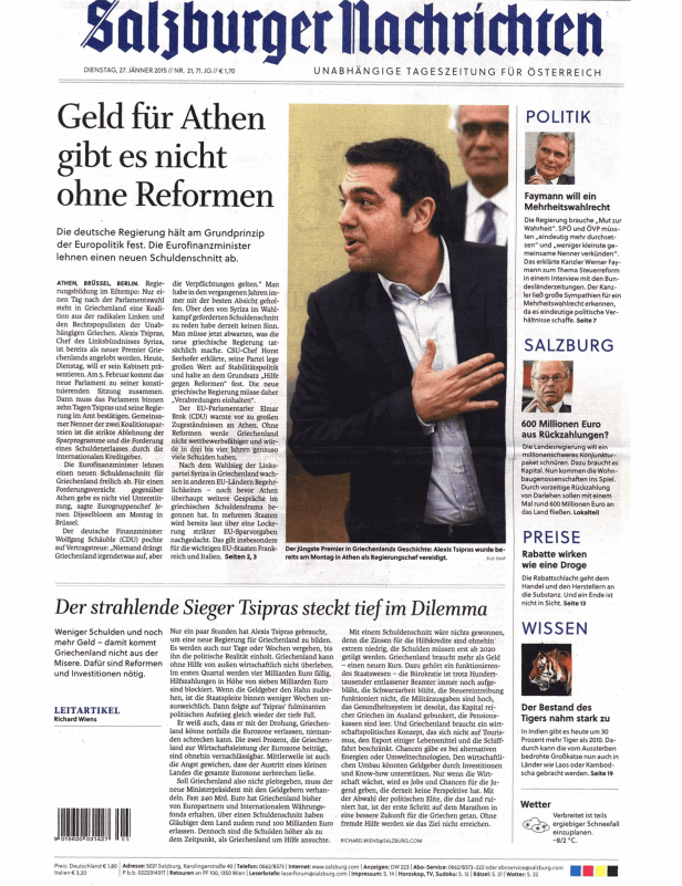 Titelseiten vom 27.01.2015