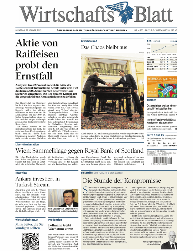 Titelseiten vom 27.01.2015