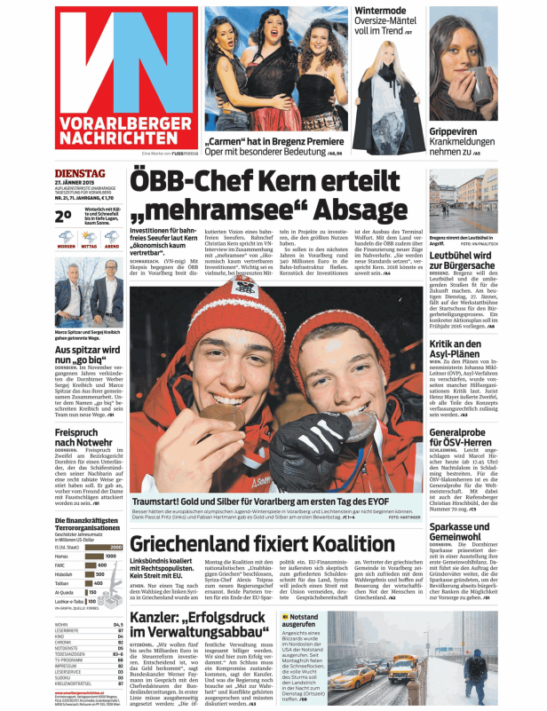 Titelseiten vom 27.01.2015