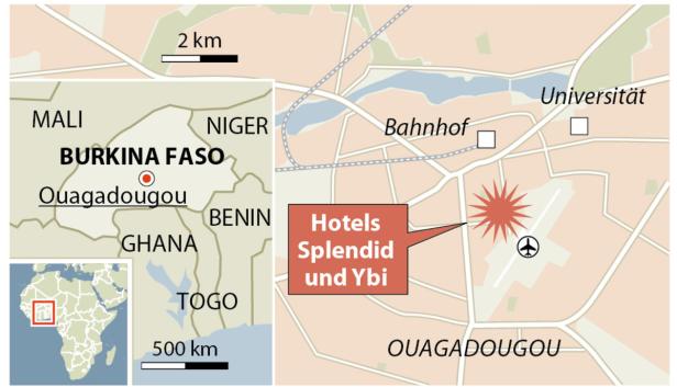 Terroranschlag in Ouagadougou Angriff auf Hotel in Burkina Faso: 126 Geiseln befreit