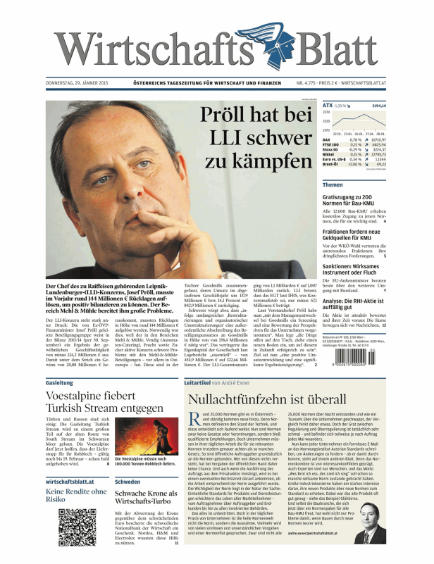 Josef Pröll, der Chef des Leipnik-Lundenburger-Konzerns, blickt nachdenklich in die Ferne.