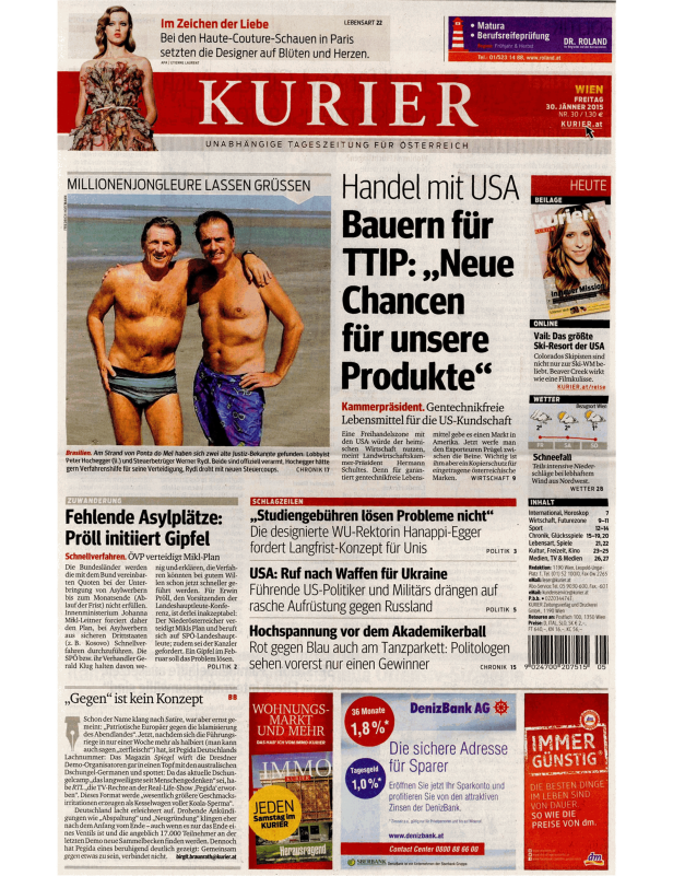 Titelseiten vom 30.01.2015