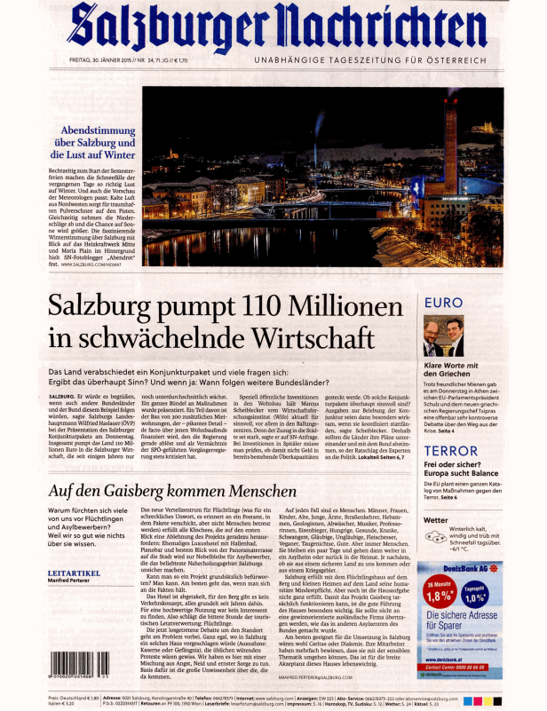 Titelseiten vom 30.01.2015
