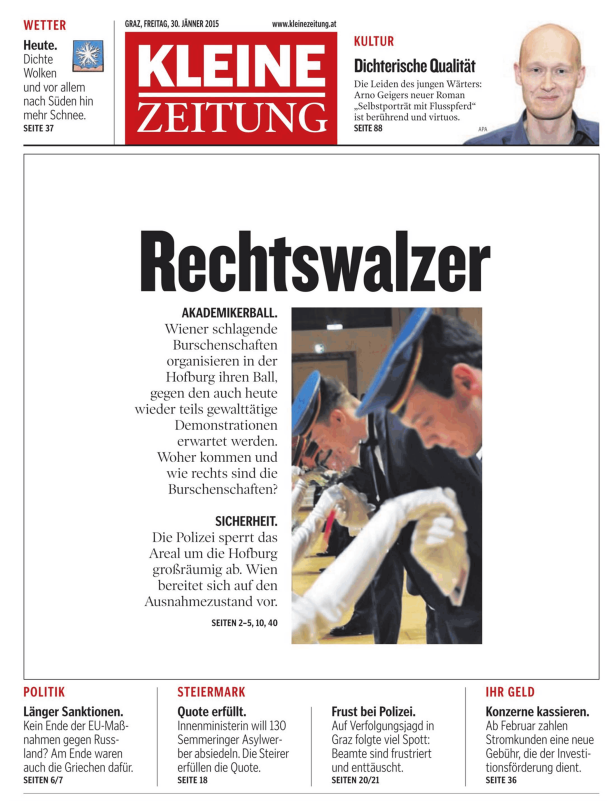 Titelseiten vom 30.01.2015
