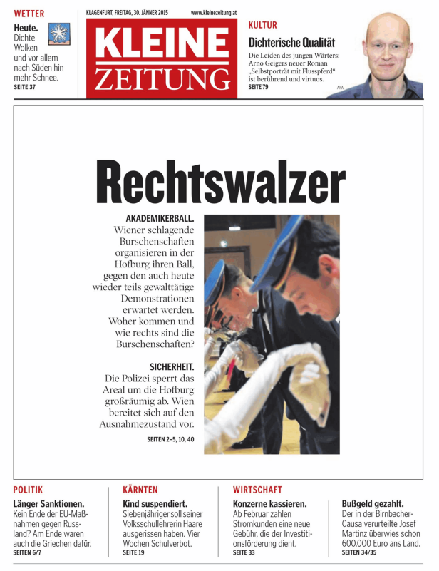 Titelseiten vom 30.01.2015