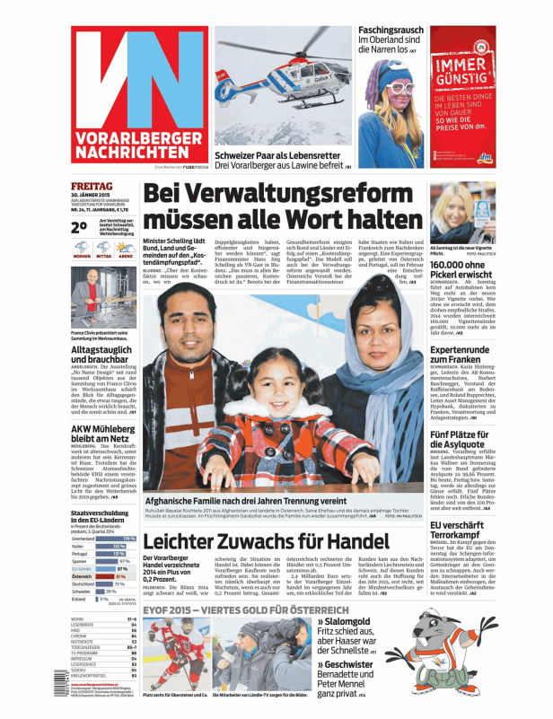 Titelseiten vom 30.01.2015