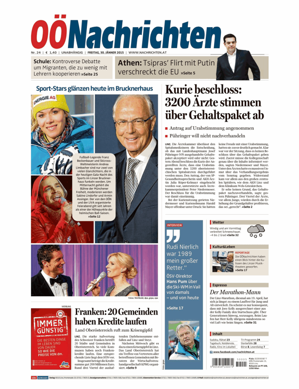 Titelseiten vom 30.01.2015