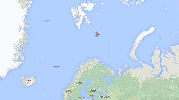 Eine Karte der Barentssee und der umliegenden Länder wie Norwegen, Schweden, Finnland und Russland.